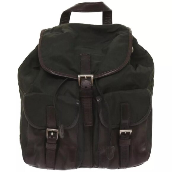 PRADA Backpack Nylon Green Auth - Picture 2 of 16